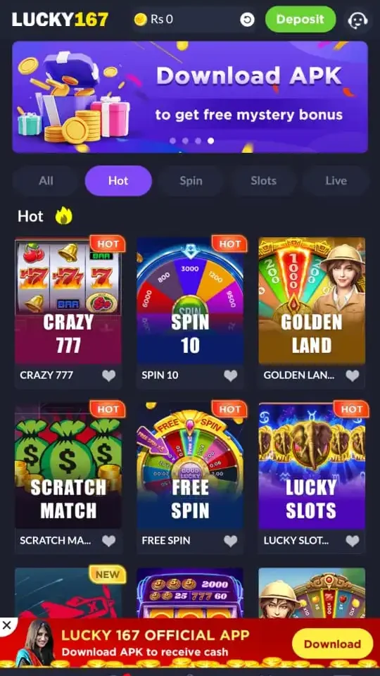 Lucky167 Game