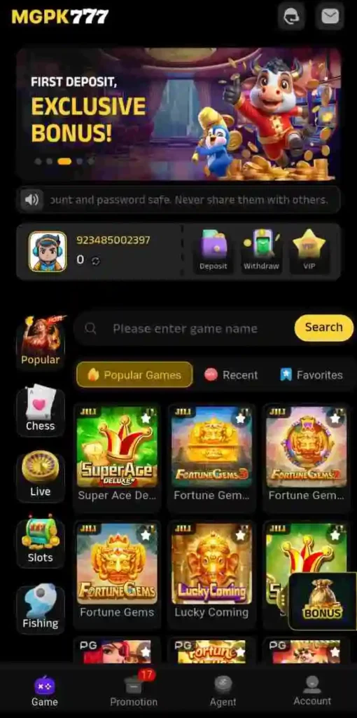 MGPK777 game login