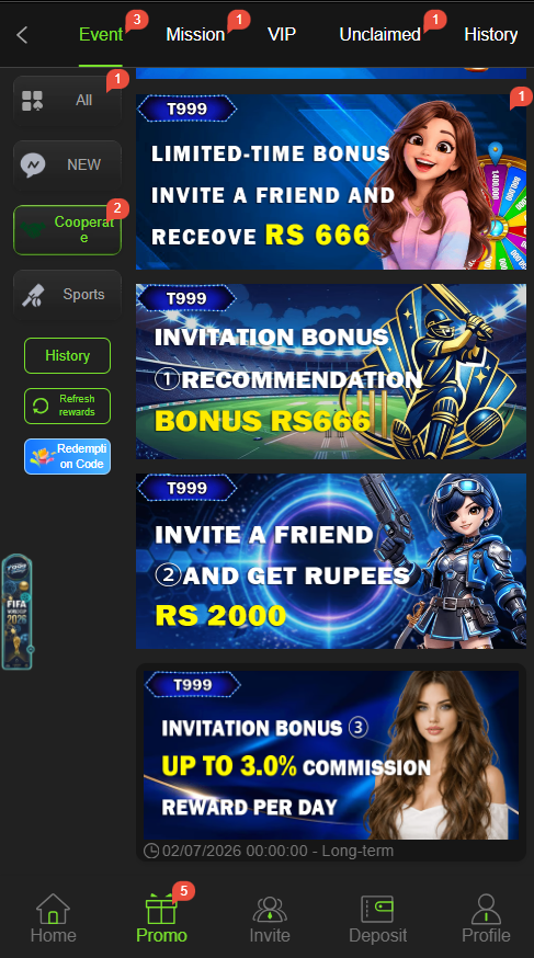 t999 game bonus